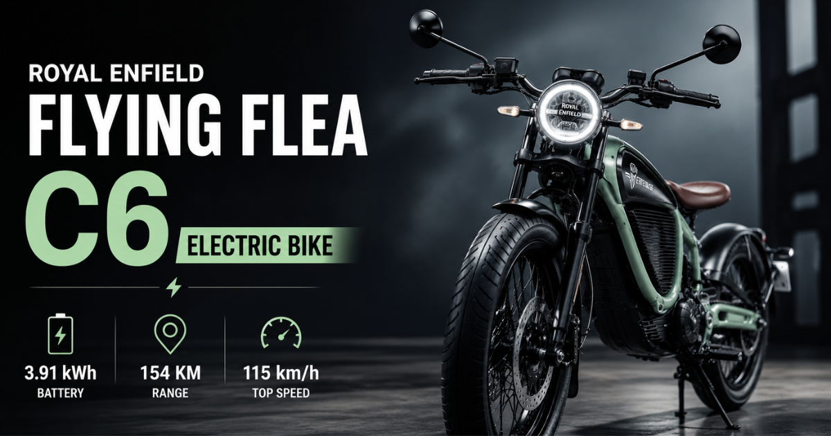 Flying Flea C6 Electric Bike retro style design with modern electric features and LED headlight