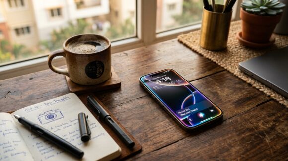 Apple Intelligence Siri Glowing Interface on iPhone 16 Pro iOS 18 India 2026