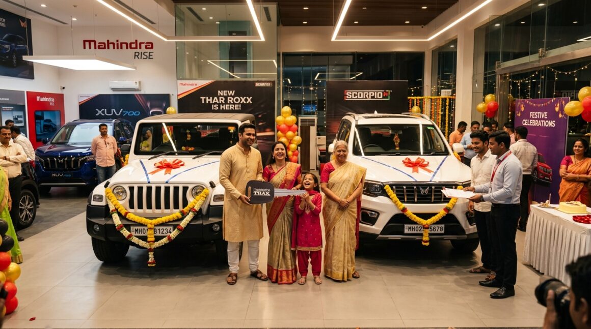 Mahindra Thar Roxx and Scorpio-N SUVs delivery showroom celebration sales record September 2026