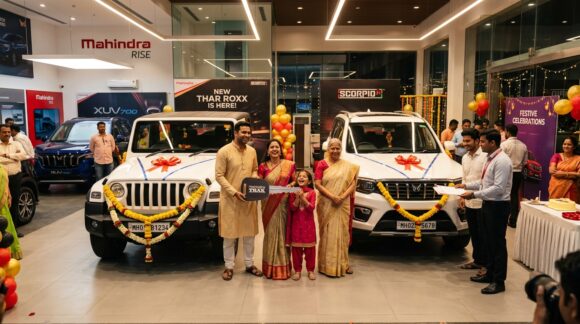 Mahindra Thar Roxx and Scorpio-N SUVs delivery showroom celebration sales record September 2026