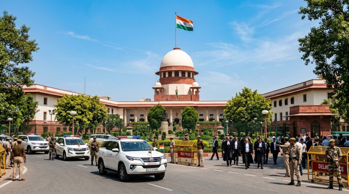 INDIA Bloc March Supreme Court CEC Removal Protest 2026 Supreme Court of India New Delhi Delegation Security Barricades October 2026
