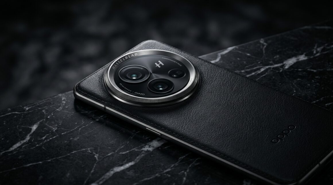 OPPO Find X10 smartphone titanium finish quad Hasselblad camera module desk showcase