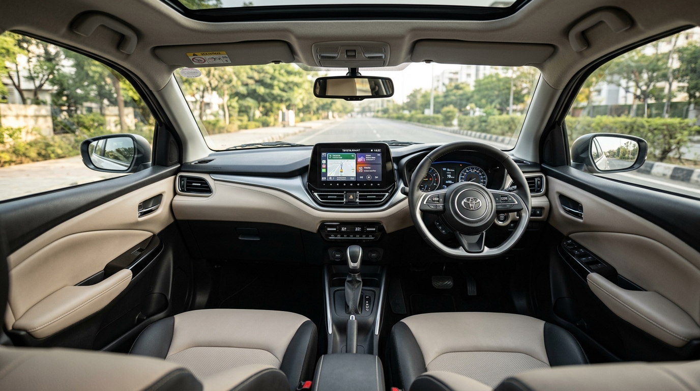 Toyota Glanza Facelift 2026 Interior Cabin and Touchscreen